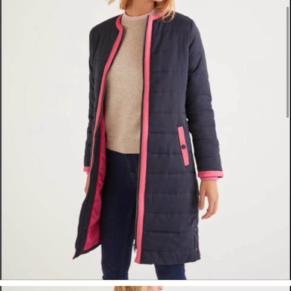 Boden Wollstonecraft Long Lightweight Quilted Puffer Jacket Coat Outerwear
